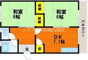 岡山駅 バス35分  当新田バス停下車：停歩5分 4階の物件間取画像